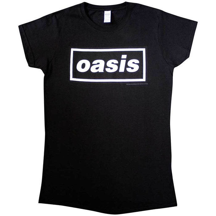 Oasis Decca Logo Black Ladies X-Large T-Shirt