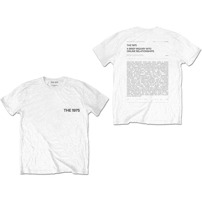 The 1975 A Brief Inquiry Back Print White Small Unisex T-Shirt