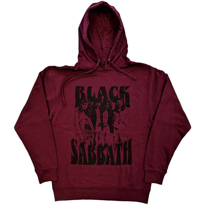 Black Sabbath Band and Logo Maroon Small Hoodie