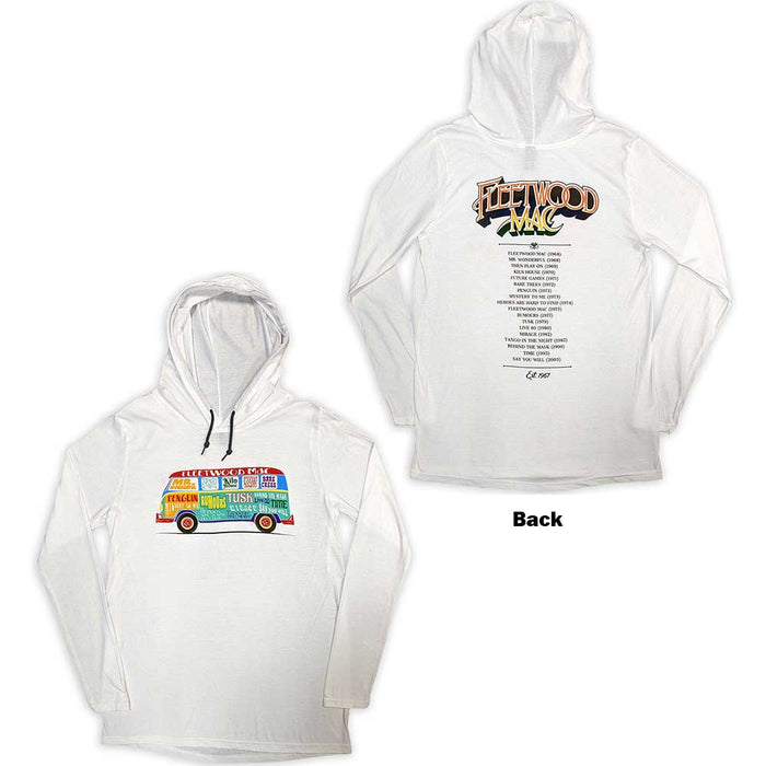 Fleetwood Mac Albums Bus Lightweight White Medium Hoodie