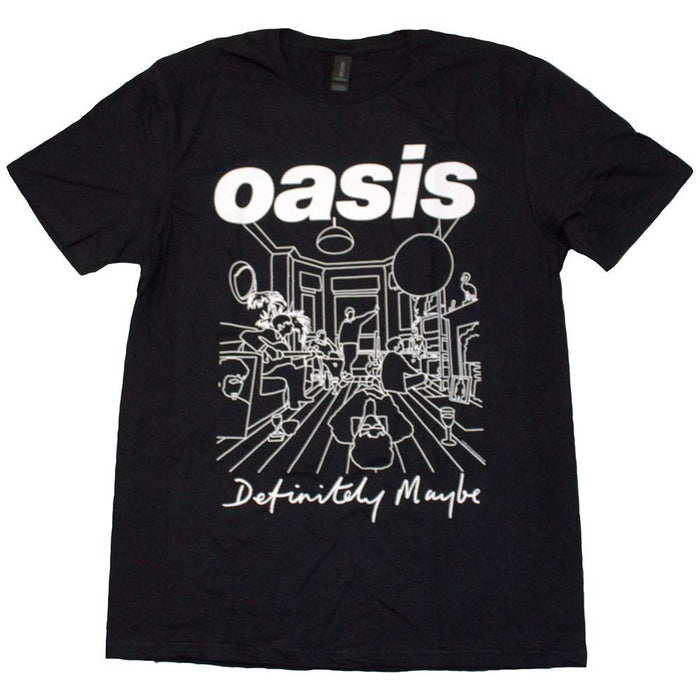 Oasis Definitely Maybe Line Drawing Black Medium T-Shirt