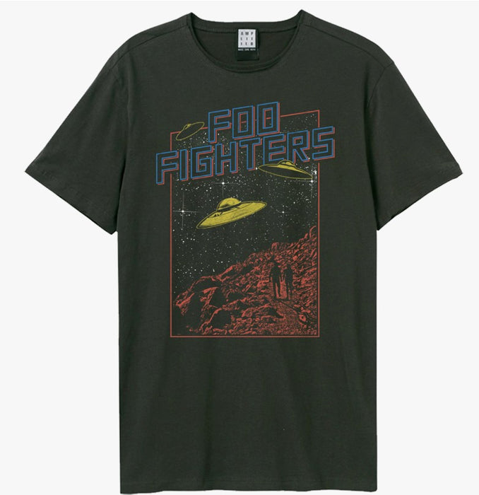 Foo Fighters Flying Saucers Amplified Charcoal X-Large Unisex T-Shirt