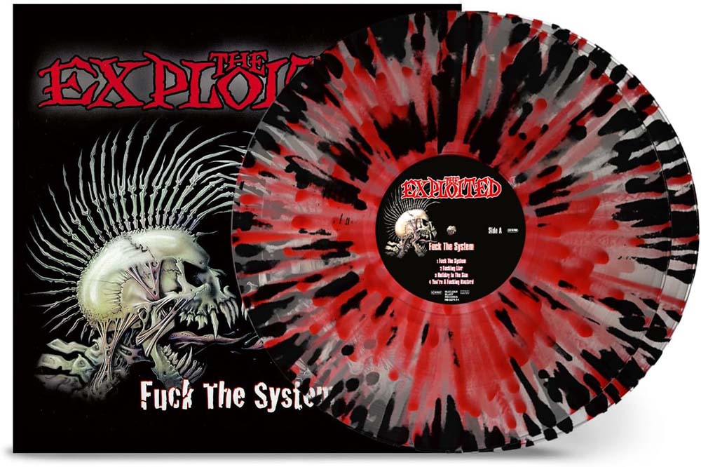 The Exploited Fuck The System Vinyl LP Clear Red & Black Splatter Colour 2024