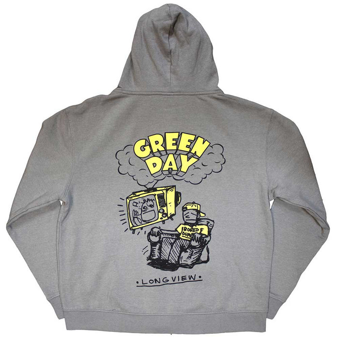 Green Day Longview Doodle Grey Small Zipped Hoodie