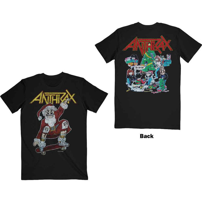 Anthrax Vintage Christmas Black XX-Large T-Shirt