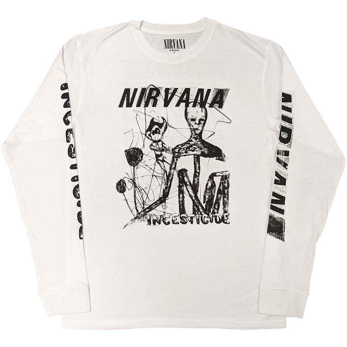 Nirvana Incesticide White Long Sleeve X-Large Unisex T-shirt