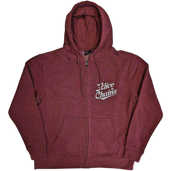 Alice In Chains Maroon Circle Emblem Large Zipped Hoodie