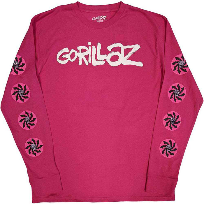 Gorillaz Repeat Pazuzu Pink Medium Long Sleeve T-Shirt