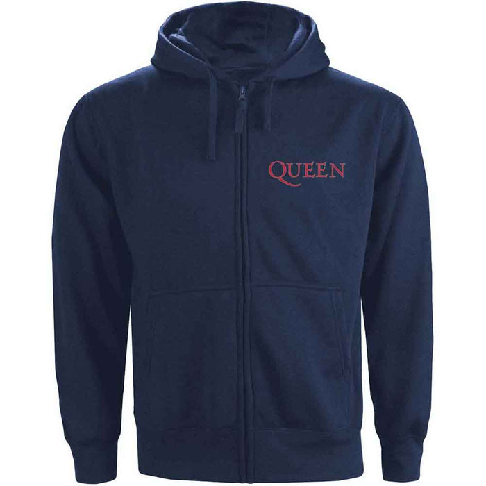 Queen Classic Crest Navy Blue Large Zipped Hoodie