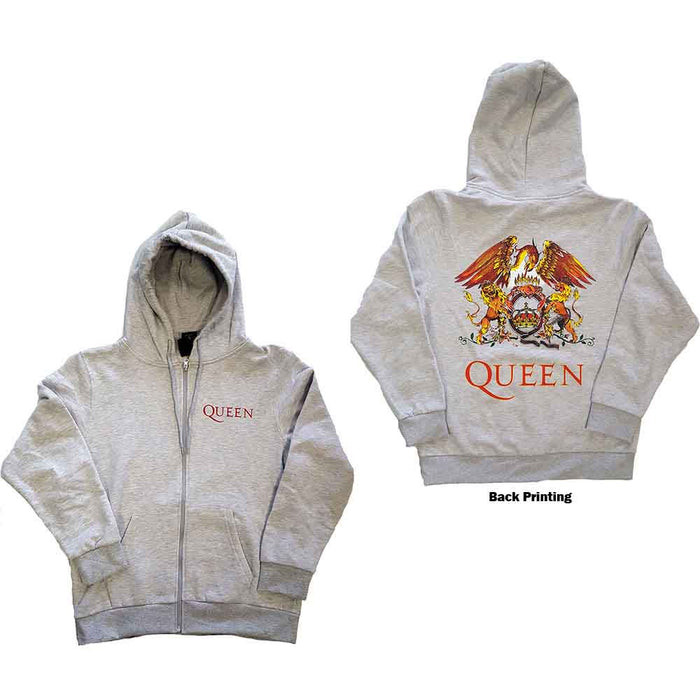 Queen Classic Crest Grey XXXX-Large Zipped Hoodie