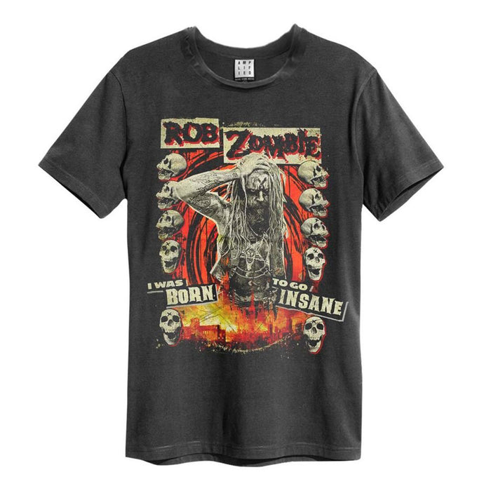 Rob Zombie Born Insane Amplified Charcoal Small Unisex T-Shirt