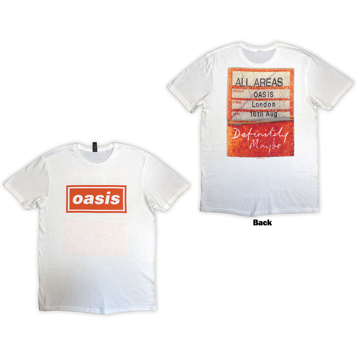 Oasis Definitely Maybe AAA Pass White Medium T-Shirt
