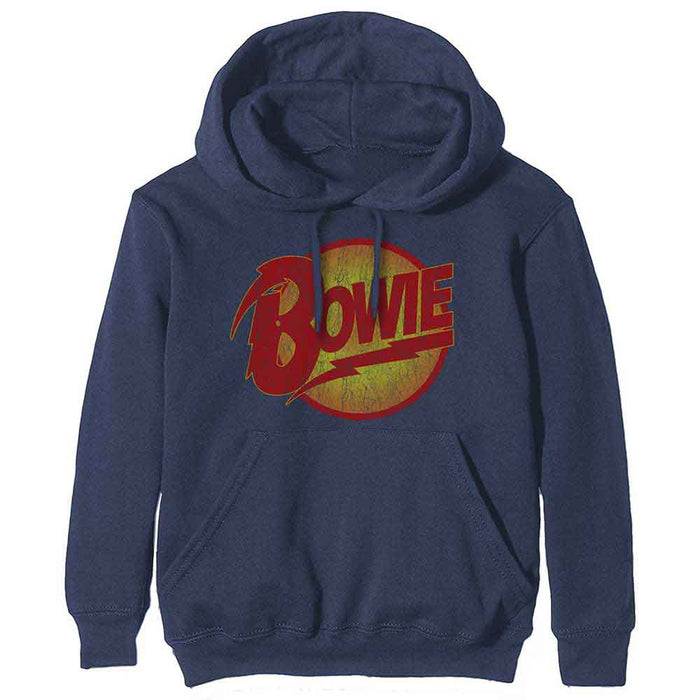 David Bowie Vintage Diamond Dogs Logo Navy XX-Large Hoodie