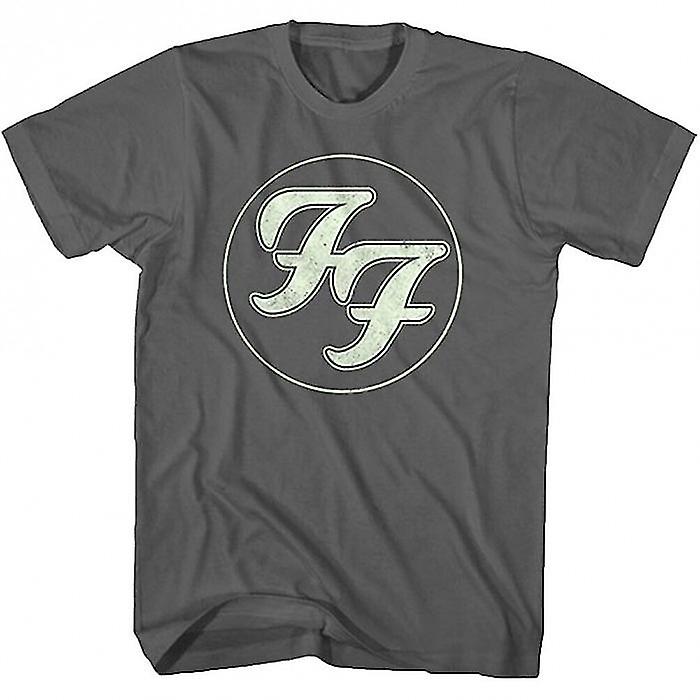 Foo Fighters Gold FF Logo Charcoal Grey Medium T-Shirt