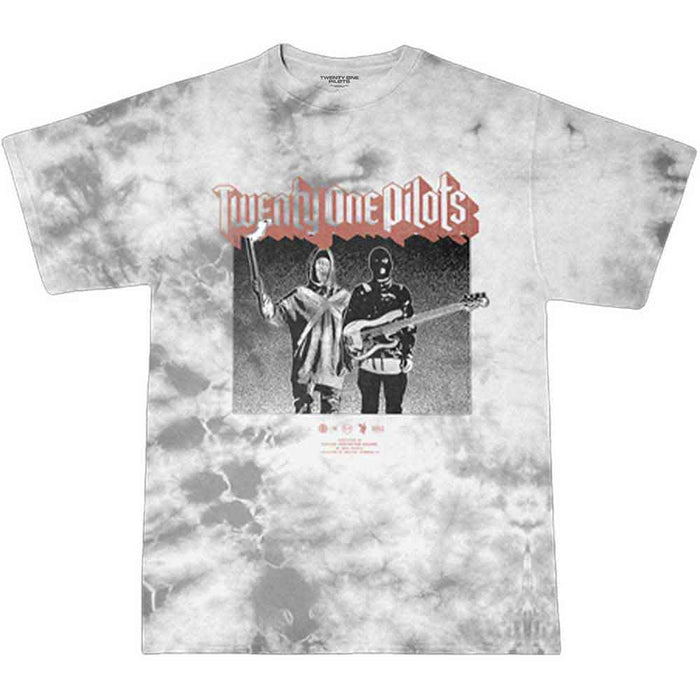 Twenty One Pilots Torchbearers White Dip-Dye Wash Medium Unisex T-Shirt