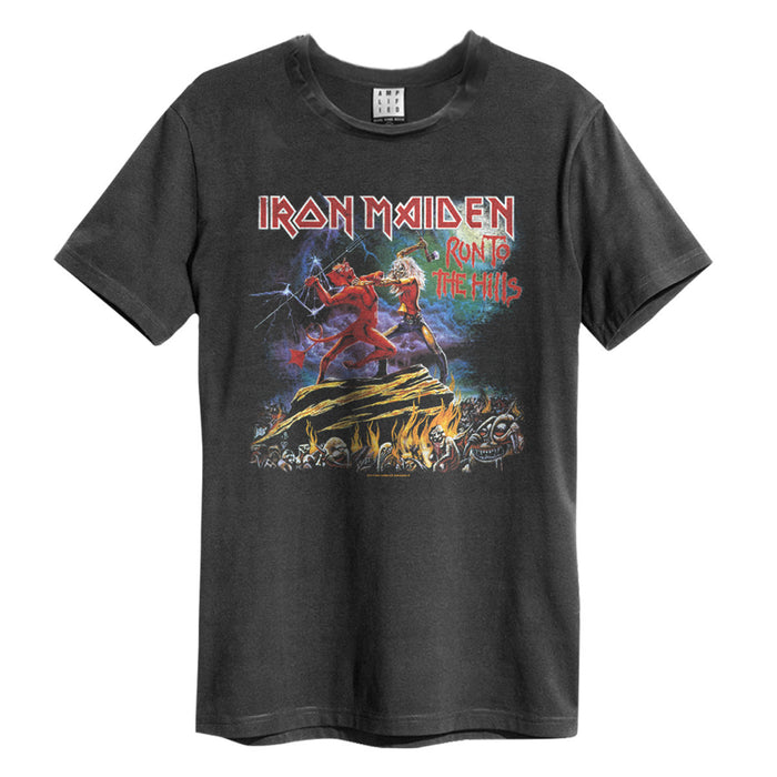 Iron Maiden Run To The Hills Amplified Charcoal X-Large Unisex T-Shirt