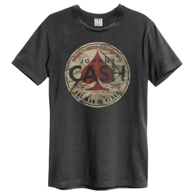 Johnny Cash The Man In Black Amplified Charcoal X-Large Unisex T-Shirt