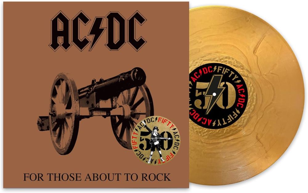 AC/DC For Those About To Rock Vinyl LP Gold Colour 50th Anniversray 2024