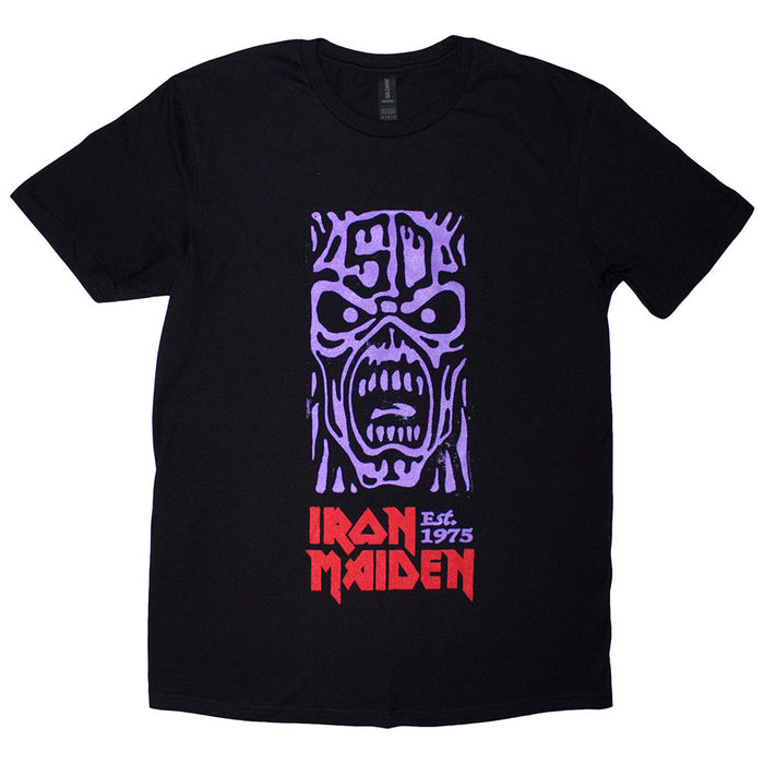 Iron Maiden Est. 1975 Stamp Logo Black Large T-Shirt