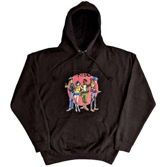 Gorillaz Group Circle Rise Black X-Large Hoodie