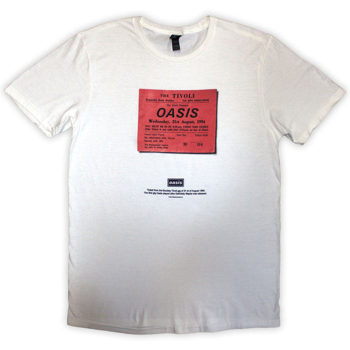 Oasis Definitely Maybe Ticket Stub White Medium T-Shirt
