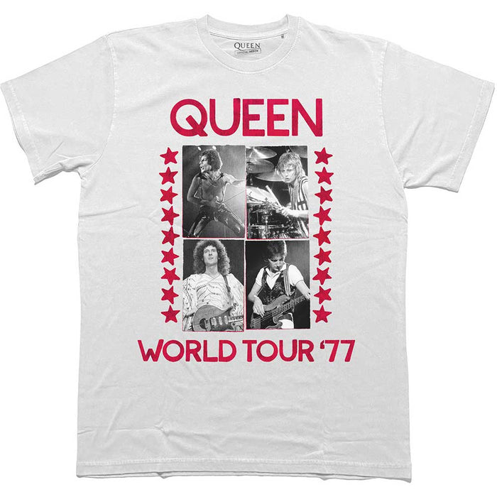 Queen World Tour 77 White Medium T-Shirt