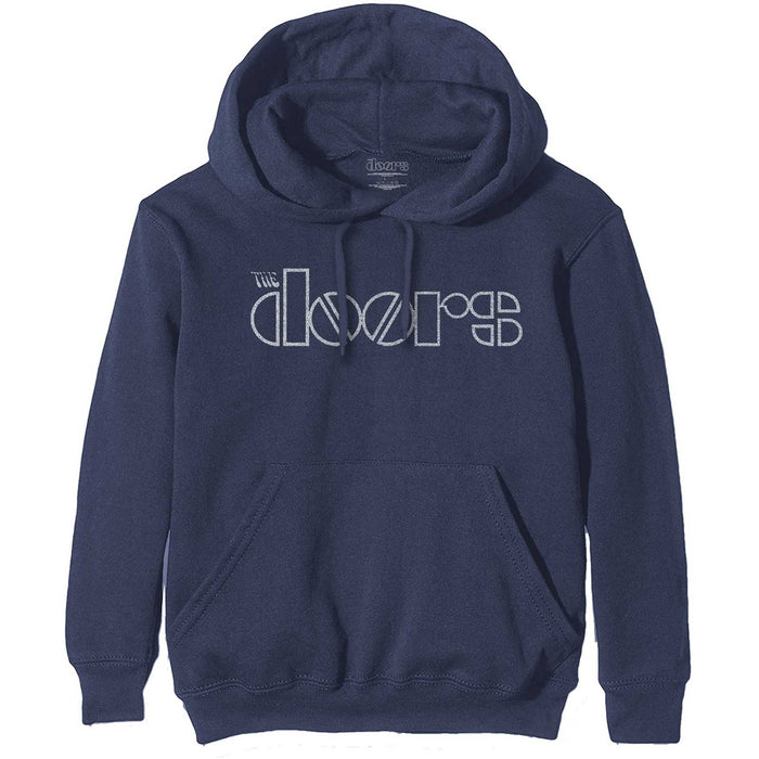 The Doors Logo Navy Blue X-Large Unisex Hoodie