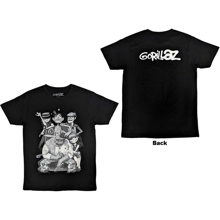 Gorillaz George Spray Black X-Large T-Shirt