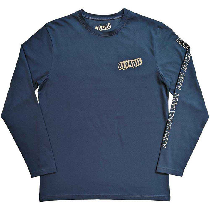 Blondie NYC '77 Denim Blue Long Sleeve X-Large Unisex T-Shirt