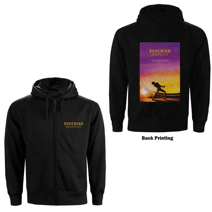 Queen Bohemian Rhapsody Movie Poster Black Small Zipped Hoodie