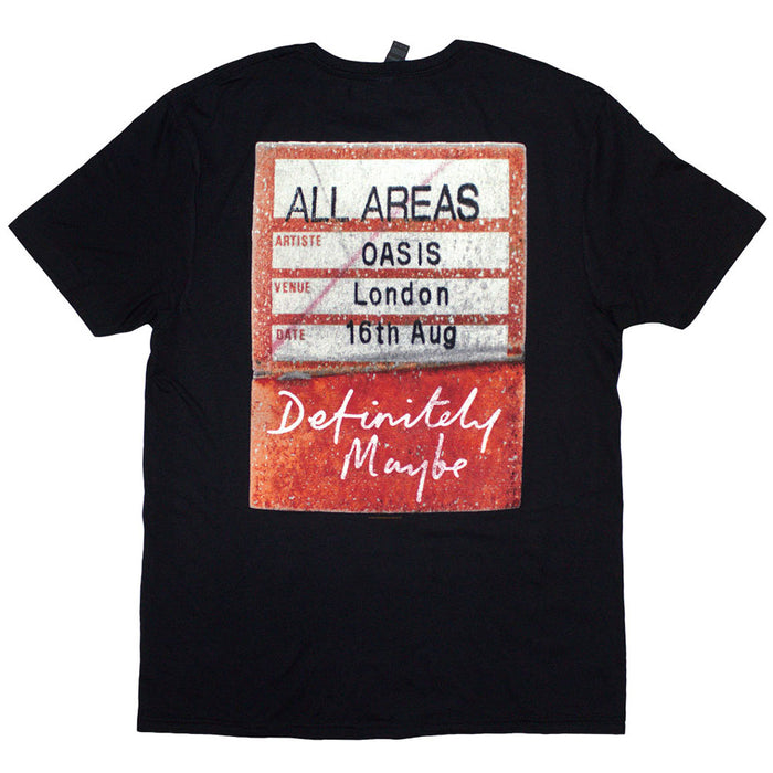 Oasis Definitely Maybe AAA Pass Black Large T-Shirt