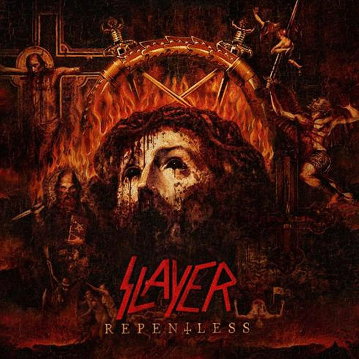 Slayer Repentless Vinyl LP Transparent Red with Solid Orange & Black Splatter Colour 2023