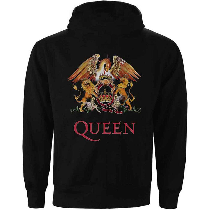 Queen Classic Crest Black X-Large Zipped Hoodie