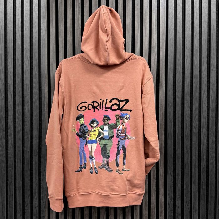 Gorillaz Group Circle Pink Small Hoodie