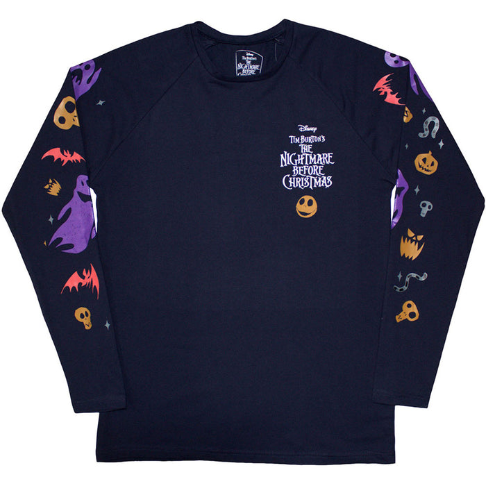 The Nightmare Before Christmas Ghouls Navy Blue Long Sleeve X-Large T-Shirt
