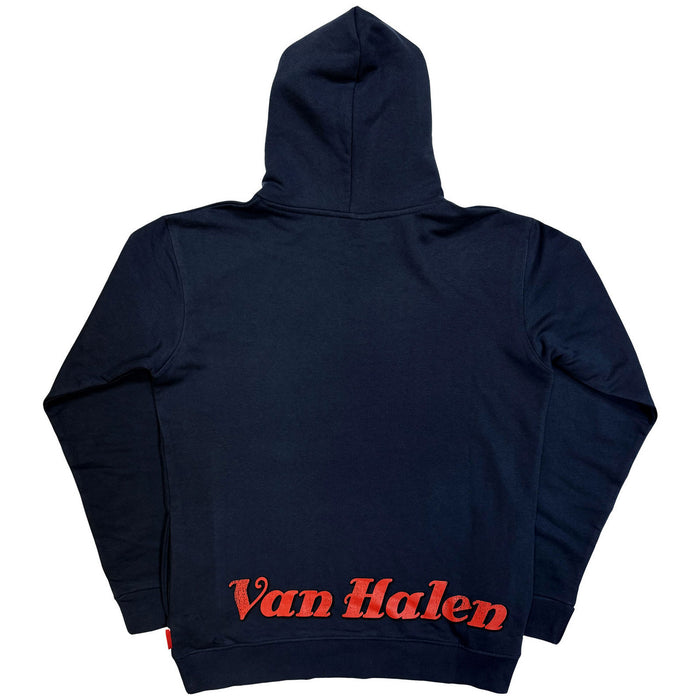 Van Halen Pinup Motorcycle Navy Blue Small Hoodie