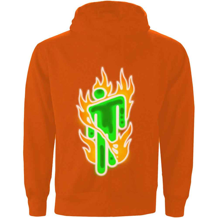 Billie Eilish Airbrush Flames Orange X-Large Hoodie