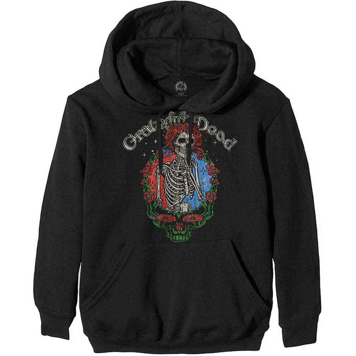 Grateful Dead Floral Stealie Black Small Hoodie