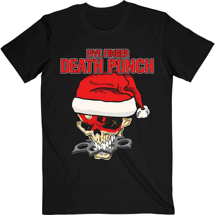 Five Finger Death Punch Santa Knucklehead Black Medium T-Shirt