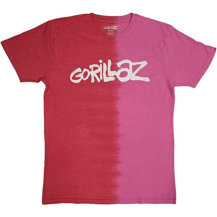 Gorillaz Two-Tone Brush Logo Red & Pink Small T-Shirt