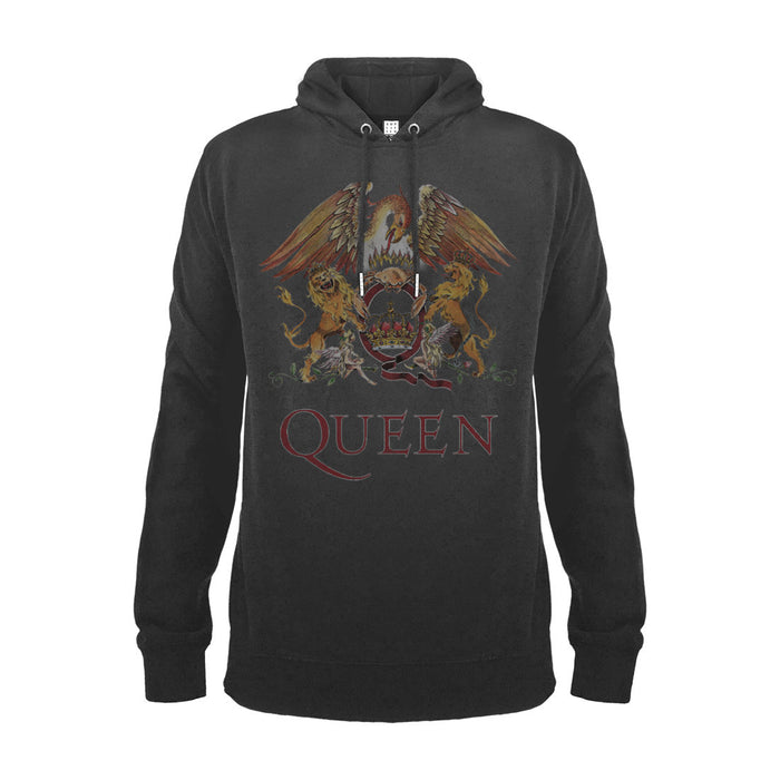 Queen Royal Crest Amplified Vintage Black Large Unisex Hoodie