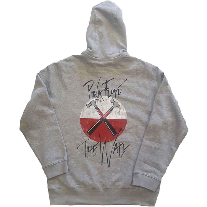 Pink Floyd The Wall Faded Hammers Logo Grey Large Hoodie