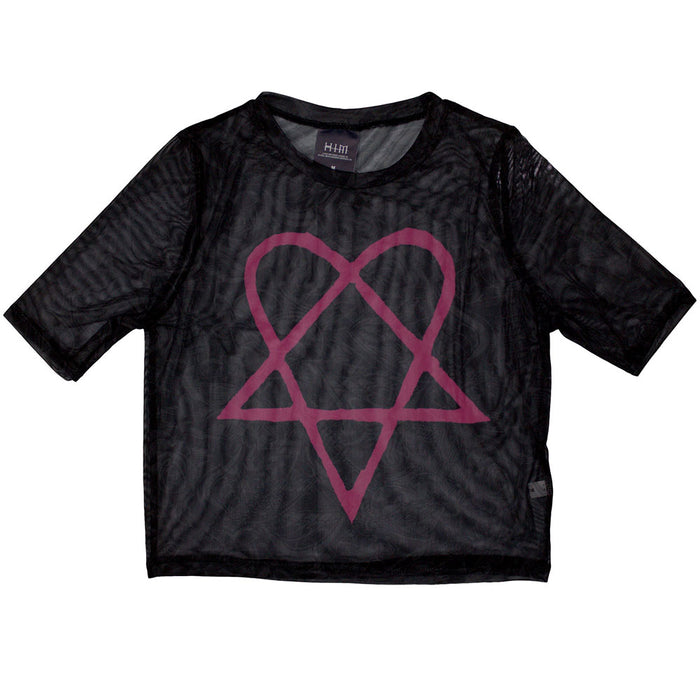 HIM Pink Heartagram XX-Large Mesh Crop Top