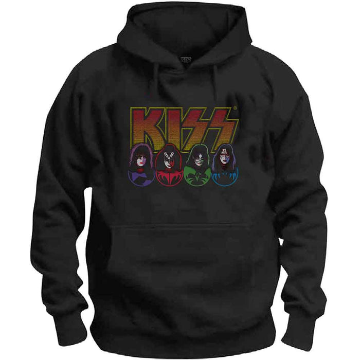 KISS Logo, Faces & Icons Black Large Hoodie