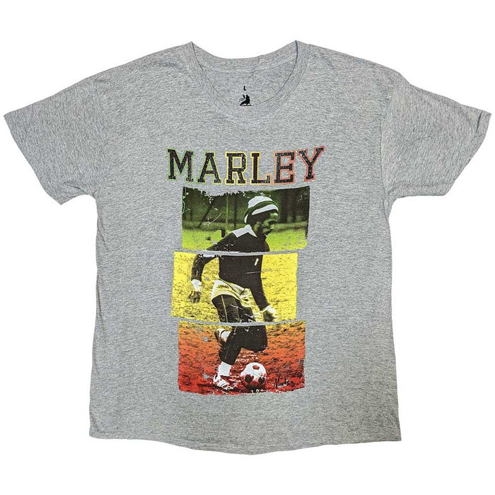 Bob Marley Football Text Grey Medium T-Shirt