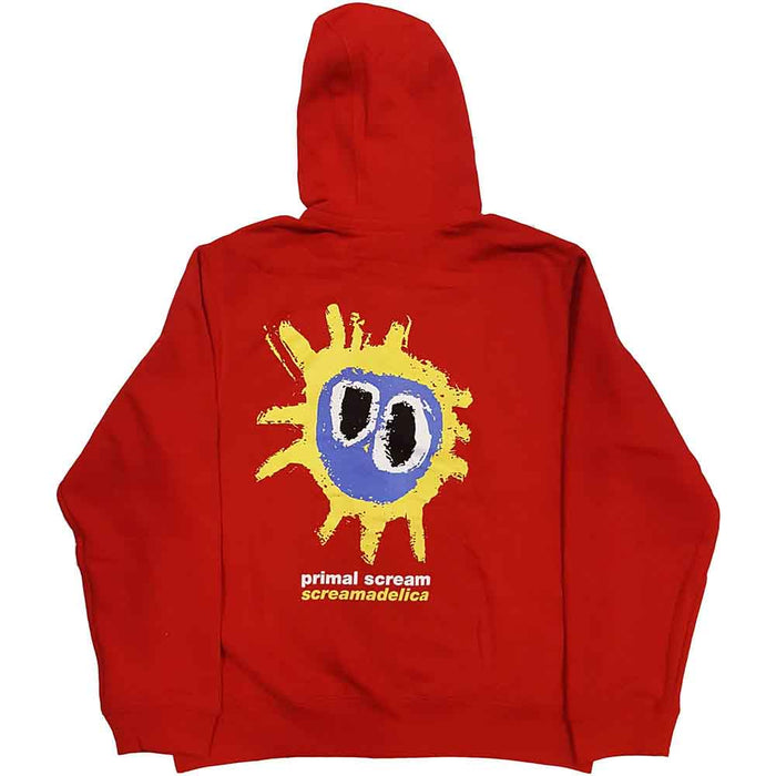 Primal Scream Screamadelica Red X-Large Zipped Hoodie