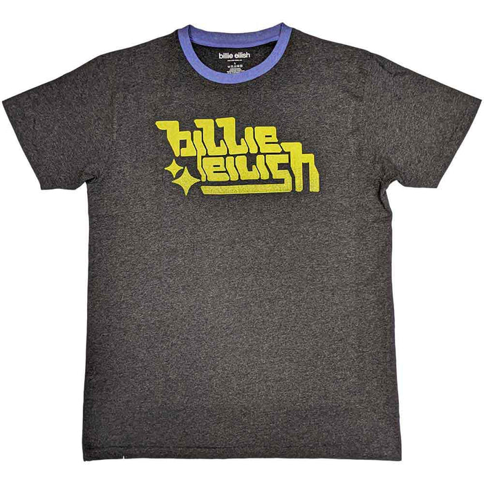 Billie Eilish Neon Green Logo Charcoal Grey Small T-Shirt