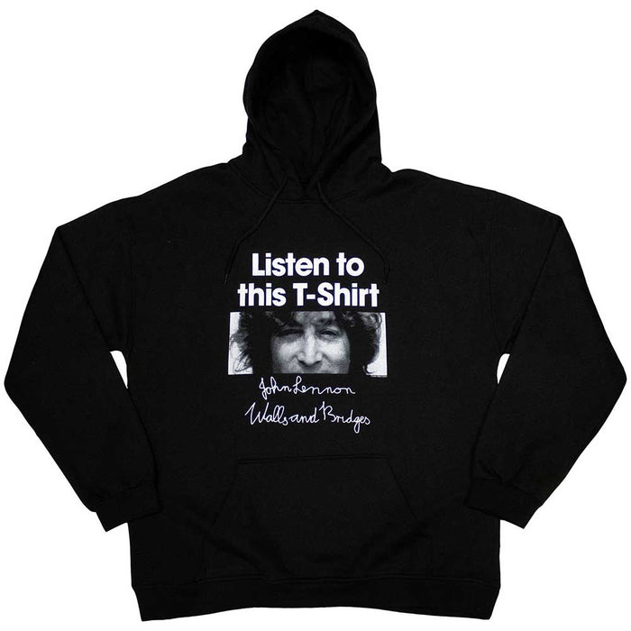 John Lennon Listen To This Black Small Hoodie