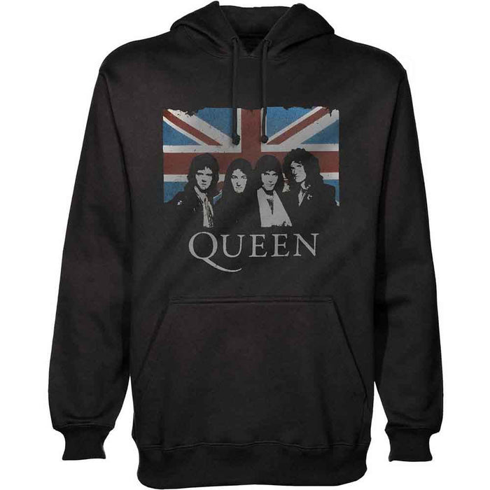 Queen Vintage Union Jack Black Large Hoodie