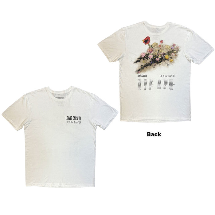 Lewis Capaldi Flowers UK Tour '25 White XX-Large T-Shirt